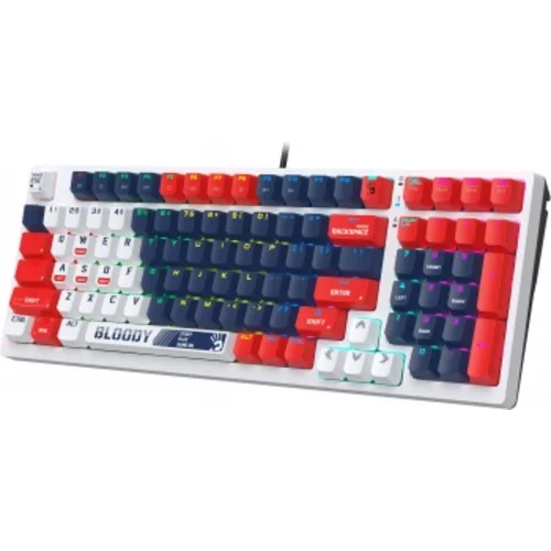 Клавиатура A4Tech Bloody S98 Sports Navy BLMS Plus механическая синий/белый USB for gamer LED (S98 S